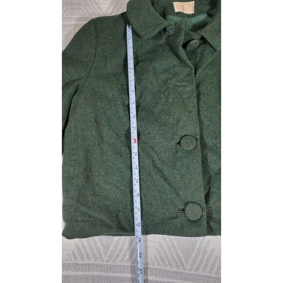 Vintage 1950s Pendleton Wool Swing Coat Jacket Green Cropped Boxy Made in Oregon - Picture 4 of 10